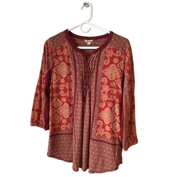 Lucky 🍀 Brand Boho Blouse L - Picture 1 of 10